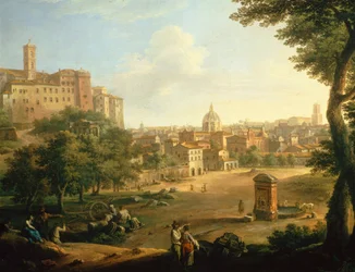 The Cattle Field (Il Campo Vaccino) i Roma, av Paolo Monaldi (1720-1799), Italia