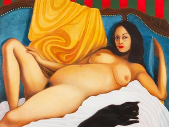 Barbara og tyrefekteren, 2016 (olje på trepanel)