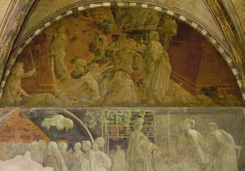 Noah og flommen, freske i Chiostro Verde, de «grønne klostergangene» på grunn av den grønnaktige monokromen i Ucellos freske (freske)