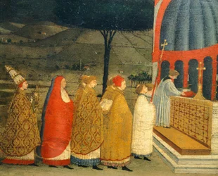 Predella of Miracle of Profaned Host av Paolo Uccello (1397-1475), detalj