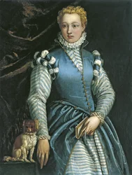 Portrett av en kvinne med en hund