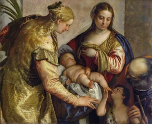Den hellige familie med St. Barbara, ca. 1550