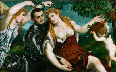 Tysk: Allegorie (Mars, Venus, Victoria og Cupido) Allegori (Mars, Venus, Victoria og Cupido)