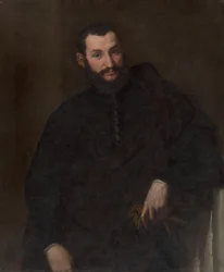 Portrett av en mann (med et fragment av antikk søyle)
