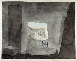 Egypt. Innvendig utsikt over et steinbrudd på fjellet Kattan