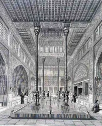 Interiør i Chahar Bagh-palasset, i Isfahan, fra 