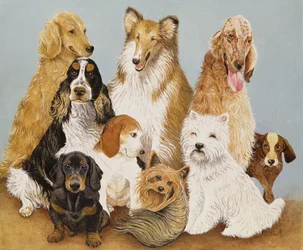 Hundemiddag (olje på lerret)