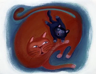 Katten og kattungen hennes - illustrasjon av Patrizia La Porta