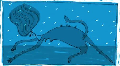 Heksa fra Tchesal (Chiesale): heks som forvandles til en katt for å spionere på menn. Illustrasjon av Patrizia La Porta.
