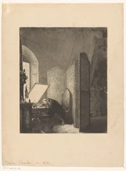 Rembrandt etser i hans studio Rembrandt dans son atelier