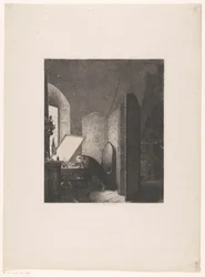 Rembrandt etser i hans studio Rembrandt dans son atelier