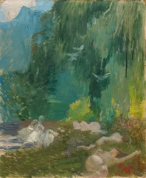 Siestaen, ca. 1890–1920 (olje på plate)