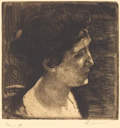 Kvinne i full profil Grand profil de femme, 1892.