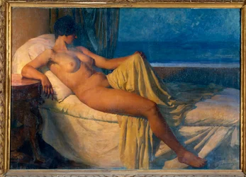 Didon. Maleri av Paul Albert Laurens (1870-1934), 1900-tallet. Olje på lerret. Mål: 1,45 x 2,09 m. Paris, Musee Du Pete Palais