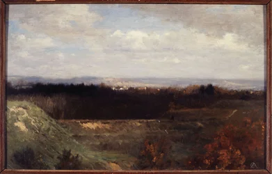 Utsikt over Bois de Boulogne fra Boulevard Suchet, ca. 1860 (olje på lerret)