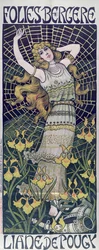 Plakat for Liane de Pougy på Folies-Bergère, Paris, slutten av 1800-tallet