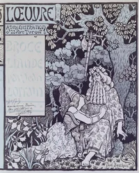 Trollmannen Merlin og feen Vivien i Brocéliande-skogen, fra 
