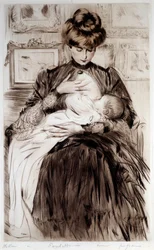 Barsel. Tegning av Paul Helleu (1859-1927), 1900-tallet. Bayonne, Musee Bonnat