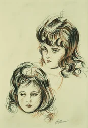 To studier av Ellen, kunstnerens datter,