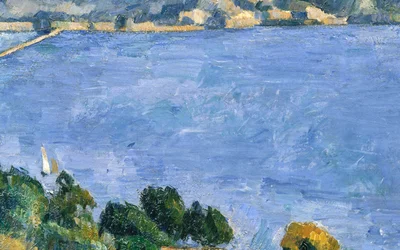 Detalj av L#39;Estaque, utsikt over Marseillebukten, ca. 1878–79 (olje på lerret)