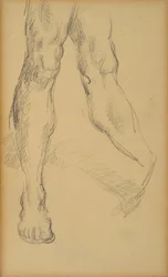 Benstudie. Tegning av Paul Cezanne (1839-1906). Bly på papir. Mål: 19,4x11,8cm. Musee Granet, Aix En Provence.
