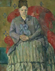 Madame Cézanne i en rød lenestol