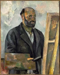 Paul Cézanne, selvportrett med palett (olje på lerret)