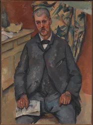 Portrett av sittende mann Maleri av Paul Cezanne (1839-1906) 1898 Oslo. Nasjonalgalleriet - Portrett av sittende mann. Maleri av Paul Cezanne (1839-1906)