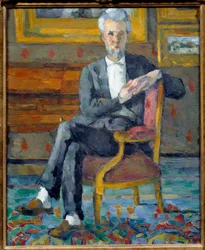 Portrett av Victor Chocquet (1821-1891) Maleri av Paul Cezanne (1839-1906) 1877 Søn. 0,46x0,38 m Ohio. Colombus Gallery of Fine Art - Full-lengde portrett av Victor Chocquet (1821-1891). Maleri av Paul Cezanne (1839-1906)