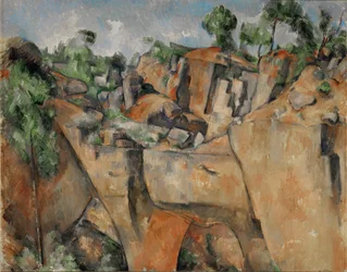 Steinbruddet i Bibemus, Provence, Frankrike (maleri på lerret)