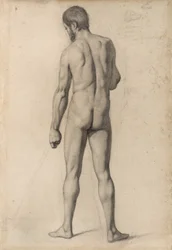 Akademisk akt, sett bakfra, 1862