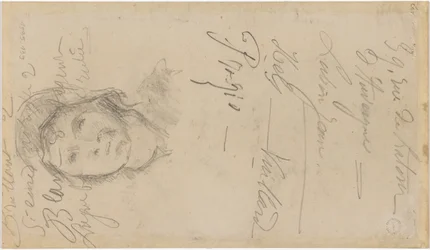 Cézanne - FWN 3005-52b, Etter Louis Le Nain, Kvinne med hatt, 1884–87