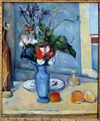 Le vase bleu Maleri av Paul Cezanne (1839-1906) 1885 Dim. 0,61x0,5 m Paris, musee d