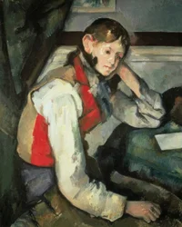 P.Cézanne, ung mann med rød vest