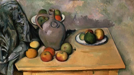 Stilleben med blått draperi, ca. 1893-94 (olje på papir)