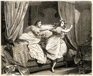 D#39;Artagnan oppdager Miladys brennmerkede liljemerke når hun rømmer etter en natt med lidenskap