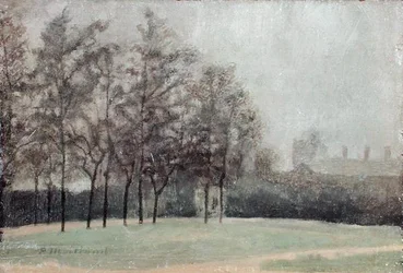 Kensington Studios, nær Studio Gate (olje på panel)