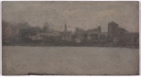 Themsen ved Battersea (olje på akademibrett)
