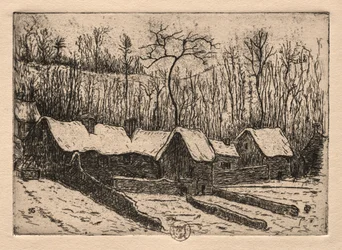 Six Etchings: The Thatched Bakery, Auvers, 1895.