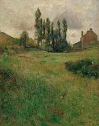 Hunder som løper i en eng, 1888