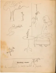 Tegning fra et album med tegninger produsert for den unge Jacques Bousquet, 1889-90