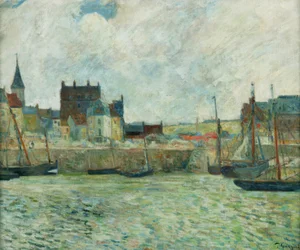 Havnescene, Dieppe, ca. 1885-86 (olje på lerret)