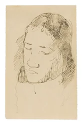 Head of a Tahitian Woman (recto), Skisser av anatomiske detaljer (verso)