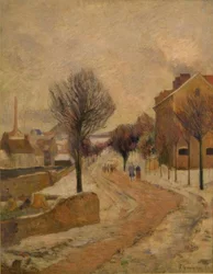 Parisisk forstad i snøen