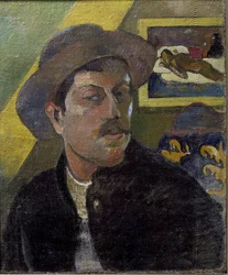 Portrett av kunstneren med hatt - Olje på lerret