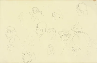 Studier av hoder og figurer, ca. 1893