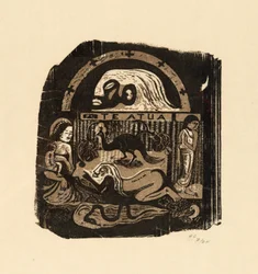 Te atua (Guden), fra Suite of Late Wood-Block Prints