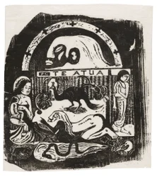 Te atua (Guden), fra Suite of Late Wood-Block Prints