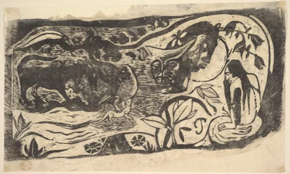 Tresnitt med hornhode, 1898-99.