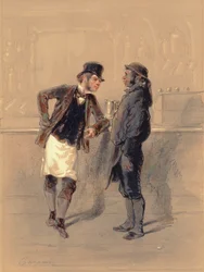 Car Man and Coal Heaver, 1848 (wc, grafitt, blyant og kroppsfarge på papir)